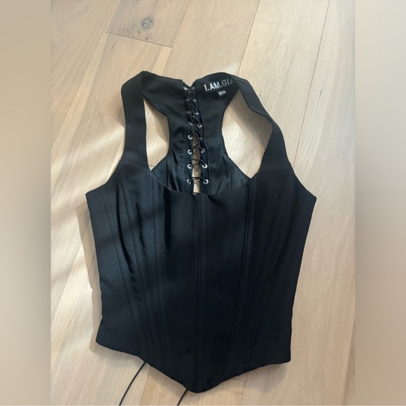 I.AM.GIA Black Corset Top - Picture 1 of 2